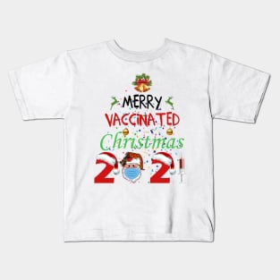 Merry Vaccinated Christmas 2021 Kids T-Shirt